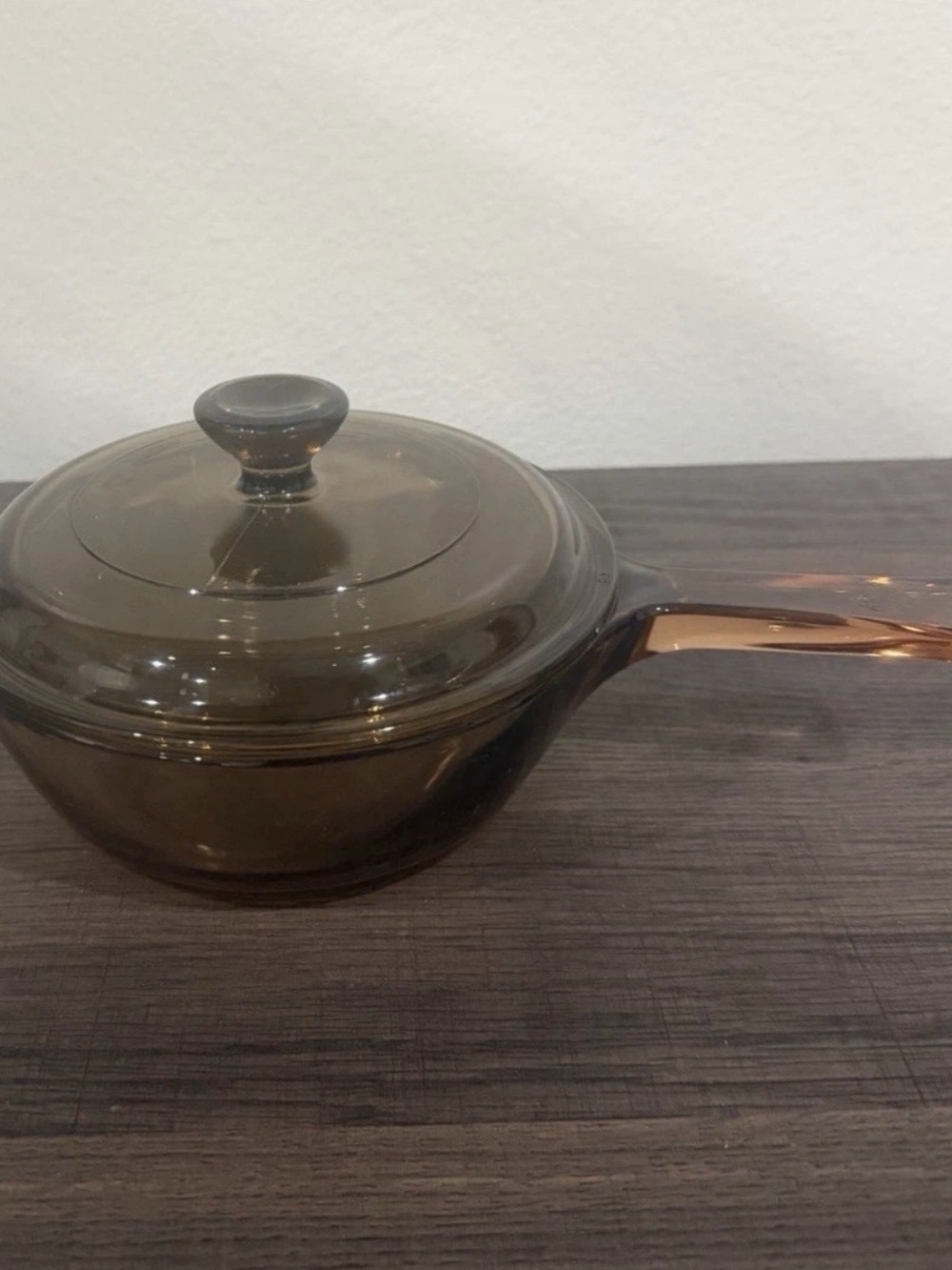 Corning Ware Pyrex Vision Brown Amber .5 Liter Stove Top Pan And Lid